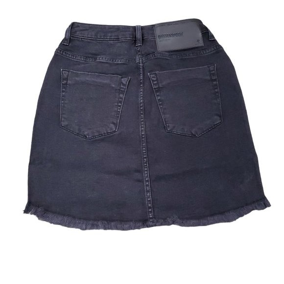 One Teaspoon 2020 Black Swan Denim Mini Skirt Size 25 Nwt Raw Cutoff Hem Stretch — image 3 of 8